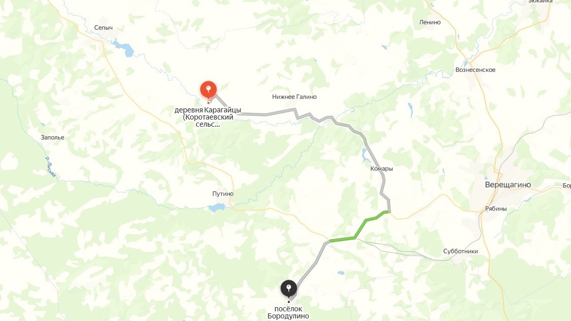 От деревни Карагайцы до поселка, в котором семье предложили временное жилье, 33 км 