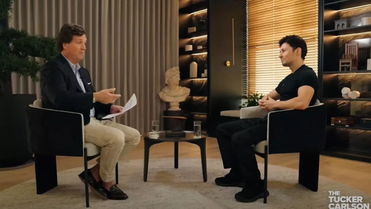 Павел Дуров дал интервью журналисту Такеру Карлсону