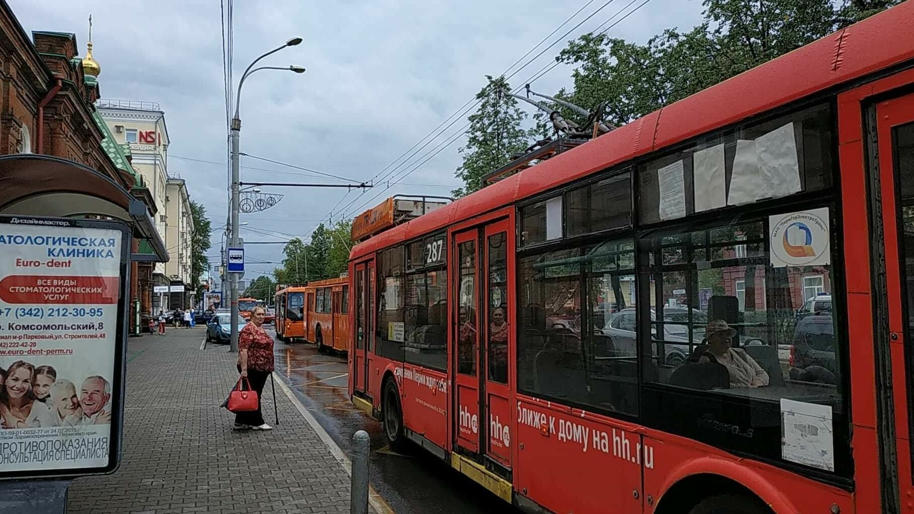 В Перми из-за грозы приостановлено движение трамваев и троллейбусов