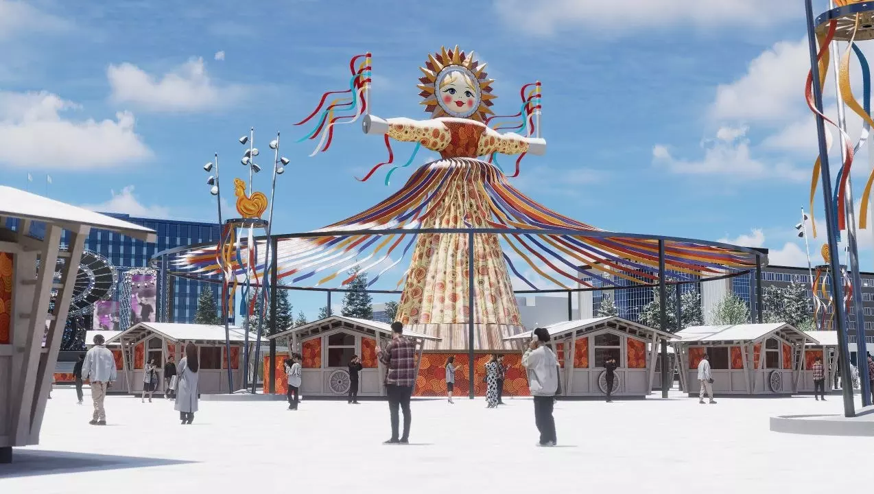На эспланаде в Перми устанавливают 20-метровую фигуру Весны-Красны